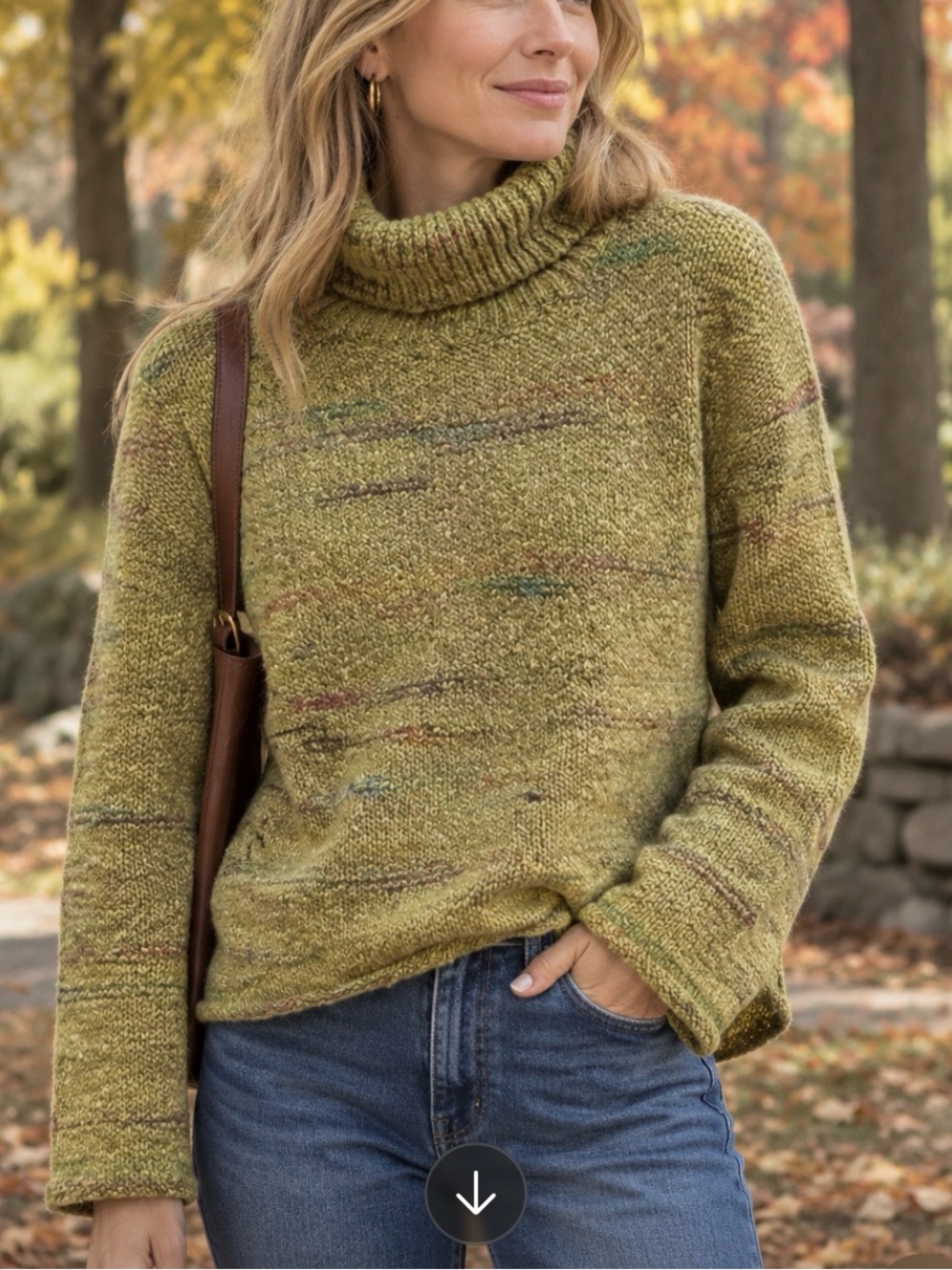 Willow Chunky Knit Turtle Neck Sweater Moss Green Medium